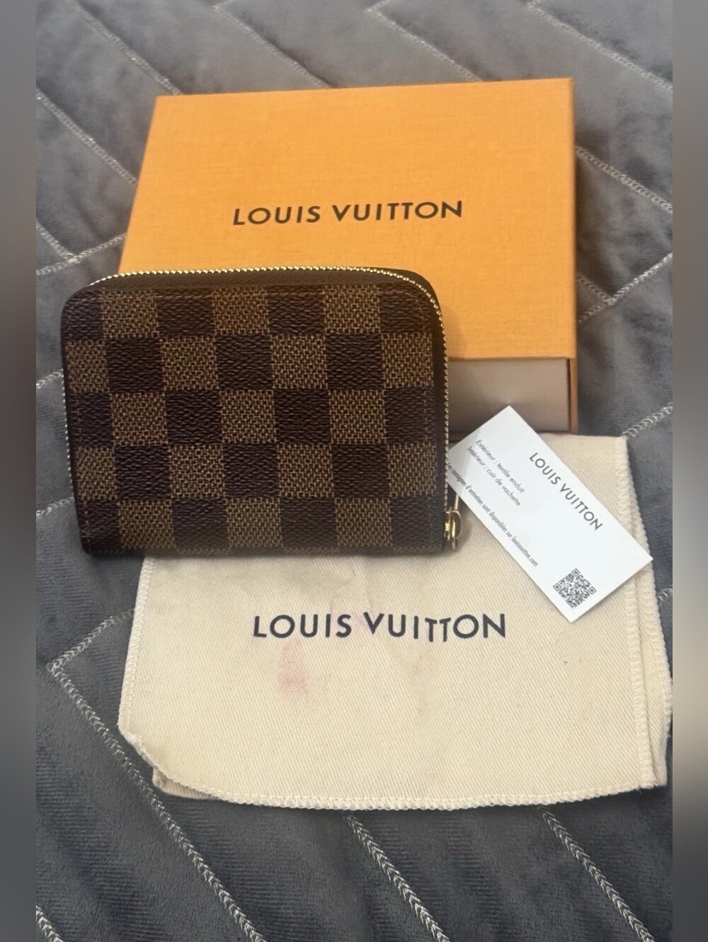 Louis Vuitton Brown Damier Canvas Zip Coin Wallet